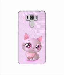 Amazon Brand - Solimo Designer Cute Pink Cat 3D Printed Hard Back Case Mobile Cover for Asus Zenfone 3 Laser ZC551KL