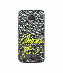 Amazon Brand - Solimo Designer Super Girl On Foil 3D Printed Hard Back Case Mobile Cover for Moto Z2 Play