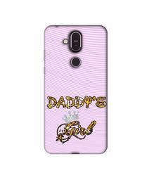 Amazon Brand - Solimo Designer Daddy's Girl in Glitter Pattern 3D Printed Hard Back Case Mobile Cover for Nokia 8.1