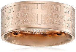 steeltime 18k gold plated hail mary prayer ring, size 10