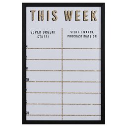 Amazon Brand – Rivet Modern This Week Gold Glitter Dry Erase Board, 16