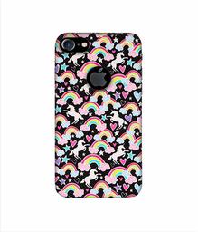 Amazon Brand - Solimo Designer Unicorn Texture 3D Printed Hard Back Case Mobile Cover for Apple iPhone 7 (with Logo Cut)