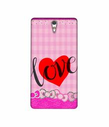 Amazon Brand - Solimo Designer Love Print On Cloth Pattern 3D Printed Hard Back Case Mobile Cover for Sony Xperia C5 Ultra Dual