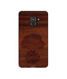 Amazon Brand - Solimo Designer Engraved Patten 3D Printed Hard Back Case Mobile Cover for Samsung Galaxy A8 Plus