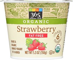 365 Everyday Value, Organic Strawberry Fat Free Yogurt, 5.3 oz