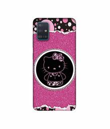 Amazon Brand - Solimo Designer Kitty with Glitter 3D Printed Hard Back Case Mobile Cover for Samsung Galaxy A71