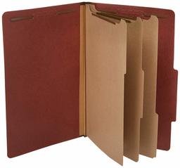 AmazonBasics – Carpeta clasificadora con sujetadores, 3 separadores, 3.5 pulgadas de expansión, tamaño legal, rojo (10 unidades) (renovado)