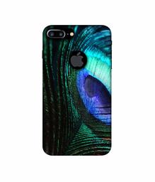 Amazon Brand - Solimo Designer Peacock Feather 3D Printed Hard Back Case Mobile Cover for Apple iPhone 7 Plus (Logo Cut)