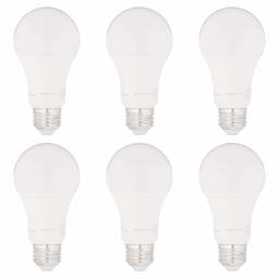 AmazonBasics 75W equivalente, luz diurna regulable, 15.000 horas de vida útil, cumple con CEC, bombillas LED A19 | 6 unidades