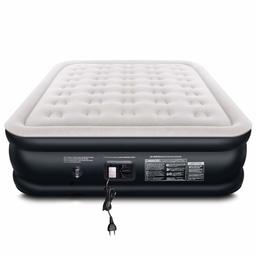 Umi. by Amazon - King Air Bed with Built-in Electric Pump, Double Size Elevated Airbed, Inflatable Camping Mattress for Guest, Blow up Camp Bed for 2 Adults, Self Inflating to 203 x 152 x 46 cm