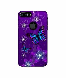 Amazon Brand - Solimo Designer Butterflies 3D Printed Hard Back Case Mobile Cover for Apple iPhone 7 Plus (Logo Cut)