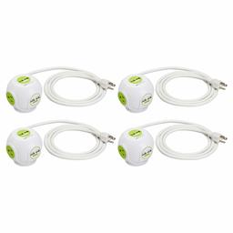 AmazonCommercial 3 AC Outlets Desktop Power Station, 4 USB Ports (Total 4.8A), Surge Protection 540J, Safety Shutter, 6ft Cord for Home Office, White, 4-Pack