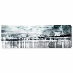 Amazon Brand – Rivet Shades of Grey Watercolor Cityscape Canvas Print Black and White Wall Art, 30