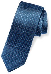 Buttoned Down 100% Silk Tie neckties, navy windowpane, X-Long