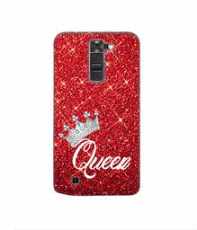 Amazon Brand - Solimo Designer Queen On Red Glitter 3D Printed Hard Back Case Mobile Cover for LG K7