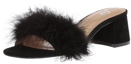 Amazon Brand - The Fix Women's Luisa Single Strap Feather Block Heel Mule