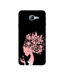 Amazon Brand - Solimo Designer Pink Color Lady Vector 3D Printed Hard Back Case Mobile Cover for Samsung Galaxy A8 (2016)