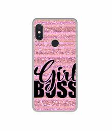 Amazon Brand - Solimo Designer Girl Boss On Pink Sparkle UV Printed Soft Back Case Mobile Cover for Mi Redmi Note 5 Pro