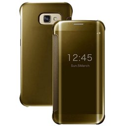 Amazon Brand - Solimo Protective Clear View flip Cover for Samsung Galaxy S7 Edge (Gold)