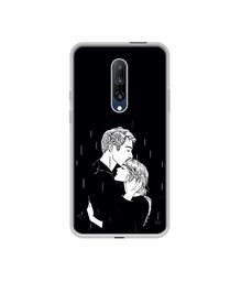 Amazon Brand - Solimo Designer Couples Standing in Rain UV Printed Soft Back Case Mobile Cover for OnePlus 7 Pro