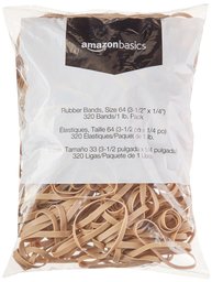 AmazonBasics 25-Pack Size # 64 lastik bant (3 1/2 x 1/4) 1-Pound Bags – approximately 320 bantlarında/LB