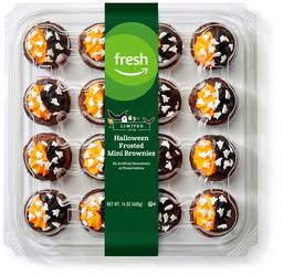 Fresh Brand – Halloween Frosted Mini Brownies, 14 oz (16 ct) (Seasonal)