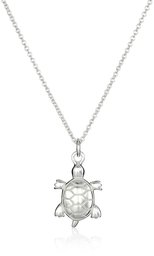 Sterling Silver Turtle Pendant Necklace, 18