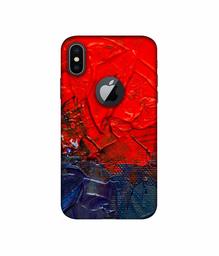 Amazon Brand - Solimo Designer Red Wax Color 3D Printed Hard Back Case Mobile Cover for Apple iPhone X (Logo Cut)