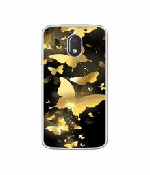 Amazon Brand - Solimo Designer Golden Butterfly Pattern UV Printed Soft Back Case Mobile Cover for Motorola Moto E3 Power