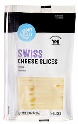 Amazon Brand - Happy Belly Sliced Swiss Cheese, 10 Slices, 8 Ounce