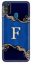 Amazon Brand - Solimo Designer Blue Pattern Alphabet-F 3D Printed Hard Back Case Mobile Cover for Samsung Galaxy M21 / M30s