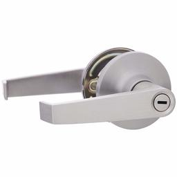 AmazonBasics Entry Door Lever With Lock, Hook, Satin Nickel