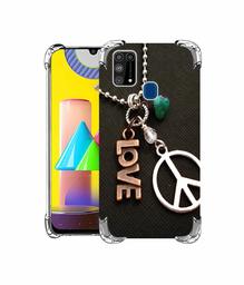 Amazon Brand - Solimo Designer Love and Peace UV Printed Soft Back Case Mobile Cover for Samsung Galaxy M31