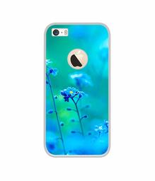 Amazon Brand - Solimo Designer Blue Flower UV Printed Soft Back Case Mobile Cover for Apple iPhone 5 / 5S