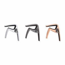 AmazonBasics Guitar Capo for Acoustic or Electric Guitar - Zinc Alloy - Black, Silver, Copper, Pack of 3