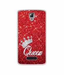 Amazon Brand - Solimo Designer Queen On Red Glitter UV Printed Soft Back Case Mobile Cover for Lenovo A2010