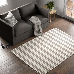 Amazon Brand – Stone & Beam Los Altos Striped Dhurrie Farmhouse Area Rug, 4' x 6' 6