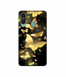 Amazon Brand - Solimo Designer Golden Butterfly Pattern 3D Printed Hard Back Case Mobile Cover for Samsung Galaxy M40