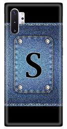 Amazon Brand - Solimo Designer Button Jeans Alphabet-S 3D Printed Hard Back Case Mobile Cover for Samsung Galaxy Note 10 Plus