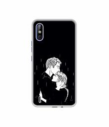 Amazon Brand - Solimo Designer Couples Standing in Rain UV Printed Soft Back Case Mobile Cover for Tecno Spark Go