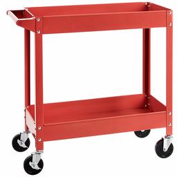 AmazonBasics Steel 2-Shelf Multipurpose Tub Utility/Supply Cart with 400-Pound capacity - Red