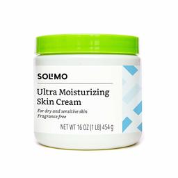 Amazon Brand - Solimo Ultra Moisturizing Skin Cream for Dry & Sensitive Skin, Dermatologist Tested, Fragrance Free, 16 Ounce