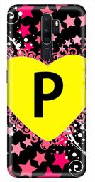 Amazon Brand - Solimo Designer Heart Pattern Alphabet-P 3D Printed Hard Back Case Mobile Cover for Oppo A9 (2020)