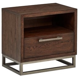 Amazon Brand – Stone & Beam Glenwood Industrial Metal Accent Nightstand End Table, 23