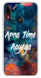 Amazon Brand - Solimo Designer Multicolor Apna Time Ayega Design Printed Soft Back Case Mobile Cover for Motorola Moto E6s / Motorola Moto E6 Plus