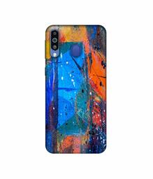 Amazon Brand - Solimo Designer Blue and Orange Brush 3D Printed Hard Back Case Mobile Cover for Samsung Galaxy M21