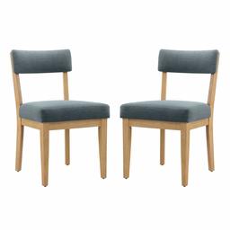 Amazon Brand – Stone & Beam Bergen Upholstered Dining Chair with Wood Legs, Set of 2, 20