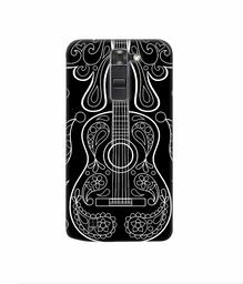 Amazon Brand - Solimo Designer White Gitar On Black 3D Printed Hard Back Case Mobile Cover for LG K7