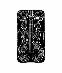 Amazon Brand - Solimo Designer White Gitar On Black 3D Printed Hard Back Case Mobile Cover for Samsung Galaxy Core 2 G355H