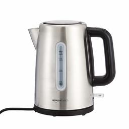 AmazonBasics Stainless Steel Portable Electric Hot Water Kettle - 1.7 Liter, Silver